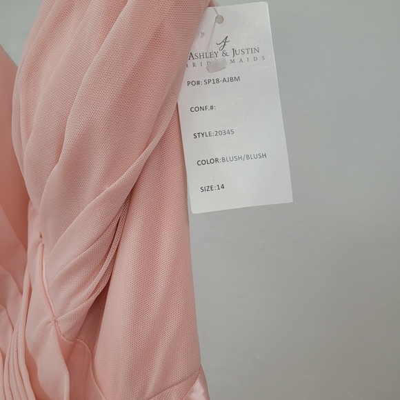 *sample 20345  Ashley & Justin Bridesmaid Dress in Blush Size 14 - Picture 9 of 10